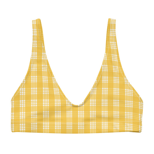 Palaka Wahine Recycled padded bikini top in Melemele